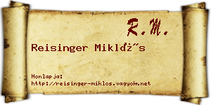 Reisinger Miklós névjegykártya